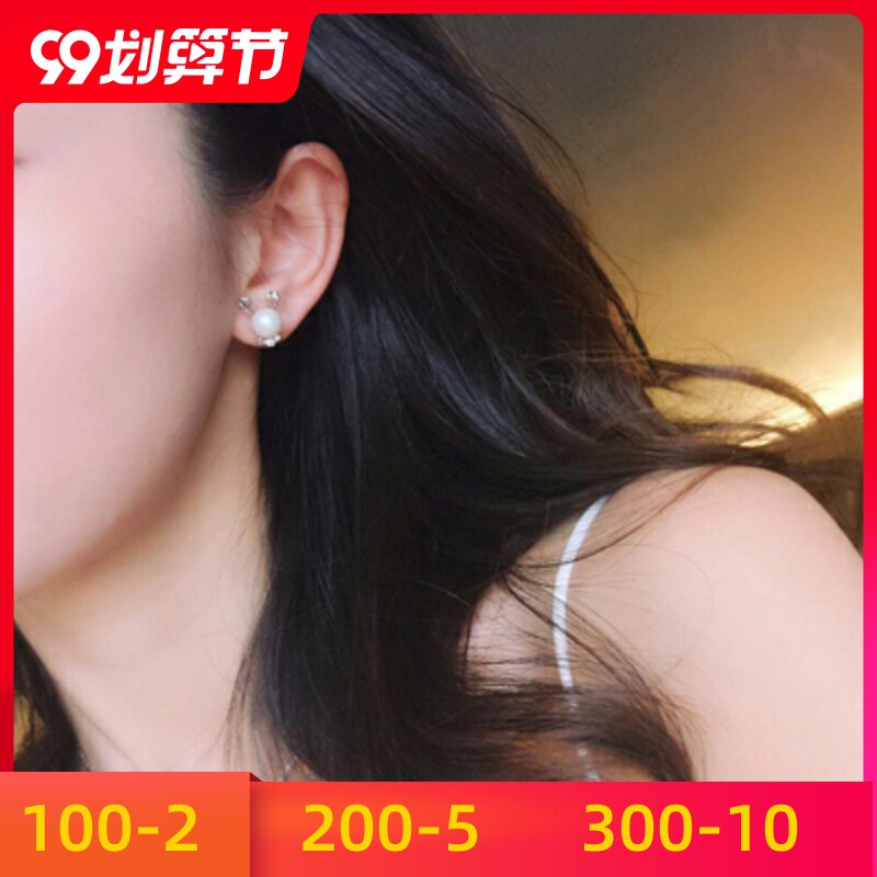 2019采用新款潮设计感施华元素网红纯银兔子洛世奇珍珠小众女耳钉