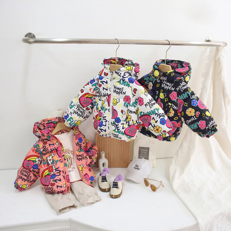 女童羽绒服2023新款洋气加厚儿童羽绒服短款时尚女宝宝冬装外套潮