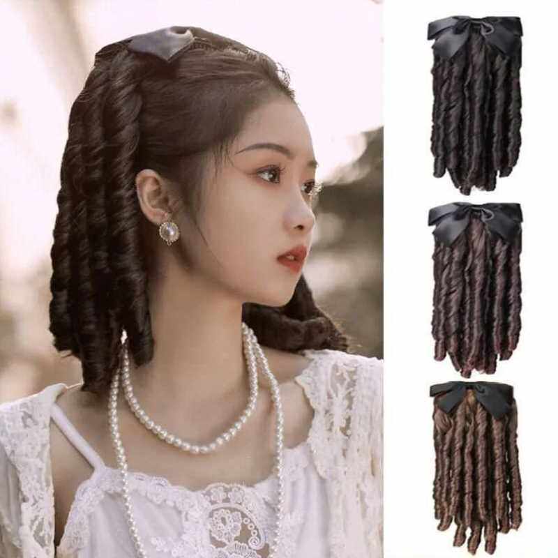 罗马卷假发金粉世家白秀珠同款旗袍女民国复古名媛卷发公主卷马尾