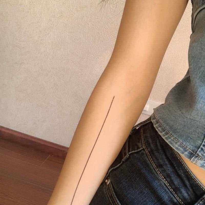 纹身贴线条死亡射线虾线半臂线条防水男潮个性持久生命线女包邮