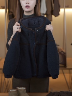 男童冬装外套2025新款秋冬季保暖加绒加厚儿童羊羔毛毛连帽棉服潮