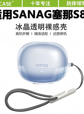 ESCASE适用塞那S8S保护套Sanag塞那s7s耳夹式无线蓝牙耳机保护壳透明简约S6SPro个性创意全包防摔充电仓软壳