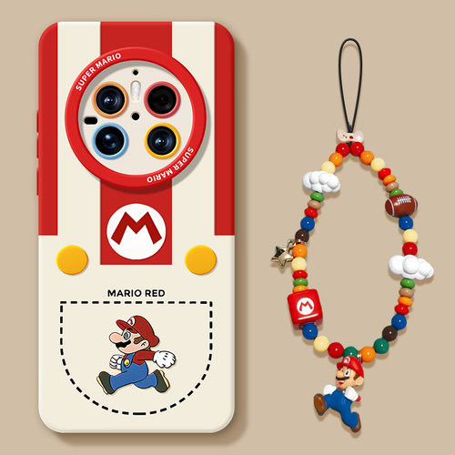 适用华为mate80pro手机壳新款mate70超级玛丽mate60pro带挂绳mt40pro马里奥硅胶爆款高级感70pro+全包防摔套