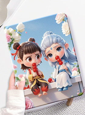 适用苹果ipad11平板保护套ipadair7/6/5/4哪吒A16保护壳11pro12.9英寸9th敖丙10.2儿童9.7防摔mini123休眠7.9