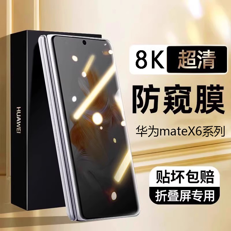 【进口康宁玻璃】适用华为mateX6新款钢化膜MateX5典藏版防窥手机膜前内外屏XT折叠翻盖全屏覆盖超清蓝光保护