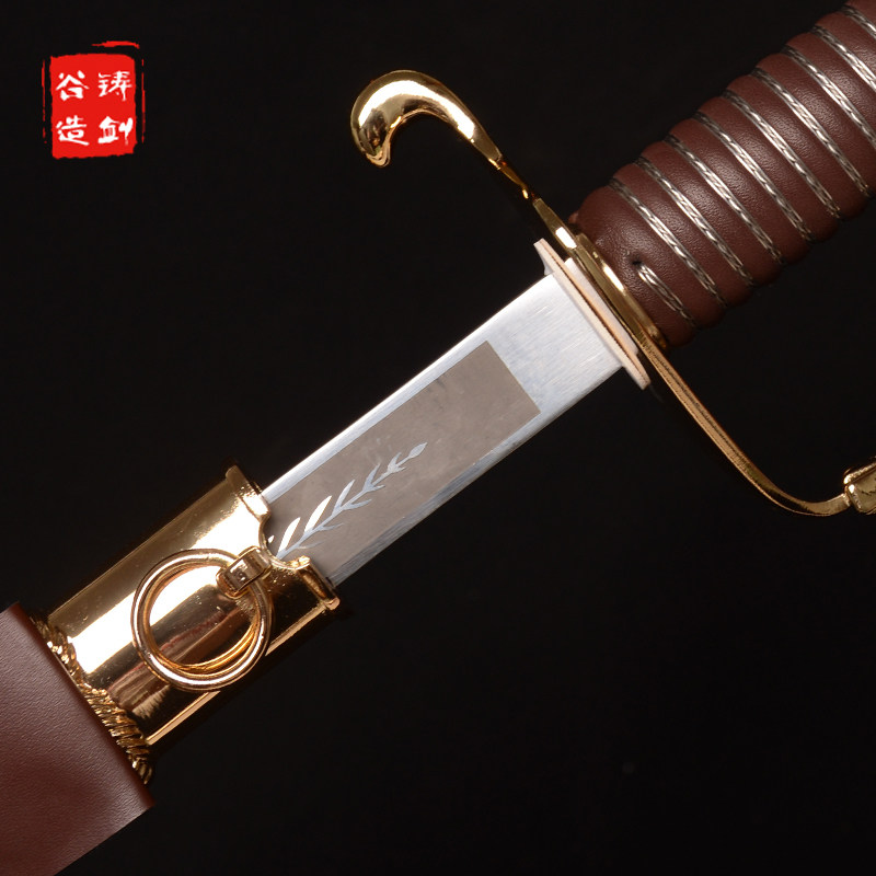 中东沙特皇室指挥剑 仪仗剑 西洋刀剑欧式 不锈钢 95厘米 未开刃