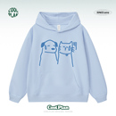 手绘卡通猫狗印花男女重磅嘻哈情侣上衣连帽卫衣 美式 无语猫狗