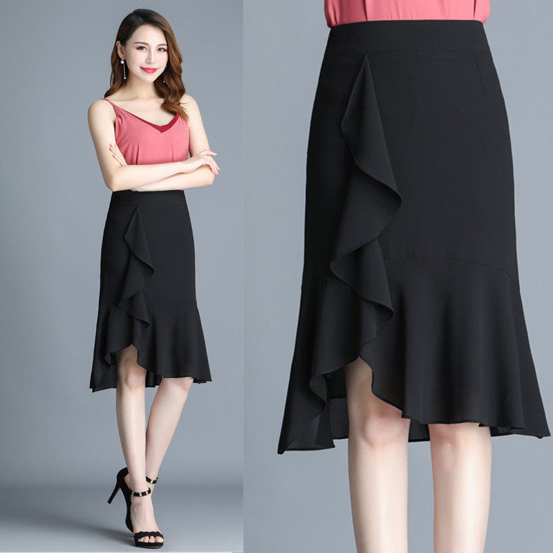 女士波点胖mm不规则半身鱼尾包裙春季女2018新款韩版气质包臀百搭|ruв категории Женская одежда, юбка - от Buy2taobao.com для оказания профессиональной услуги покупки агента Taobao