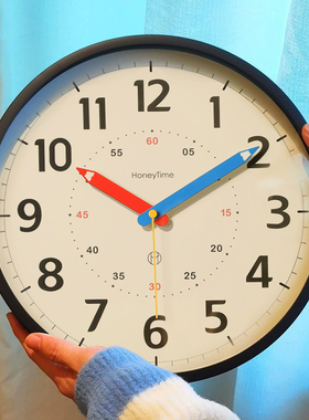 挂钟新款2025家用儿童房挂表挂墙客厅时钟卧室钟表超静音高级轻奢