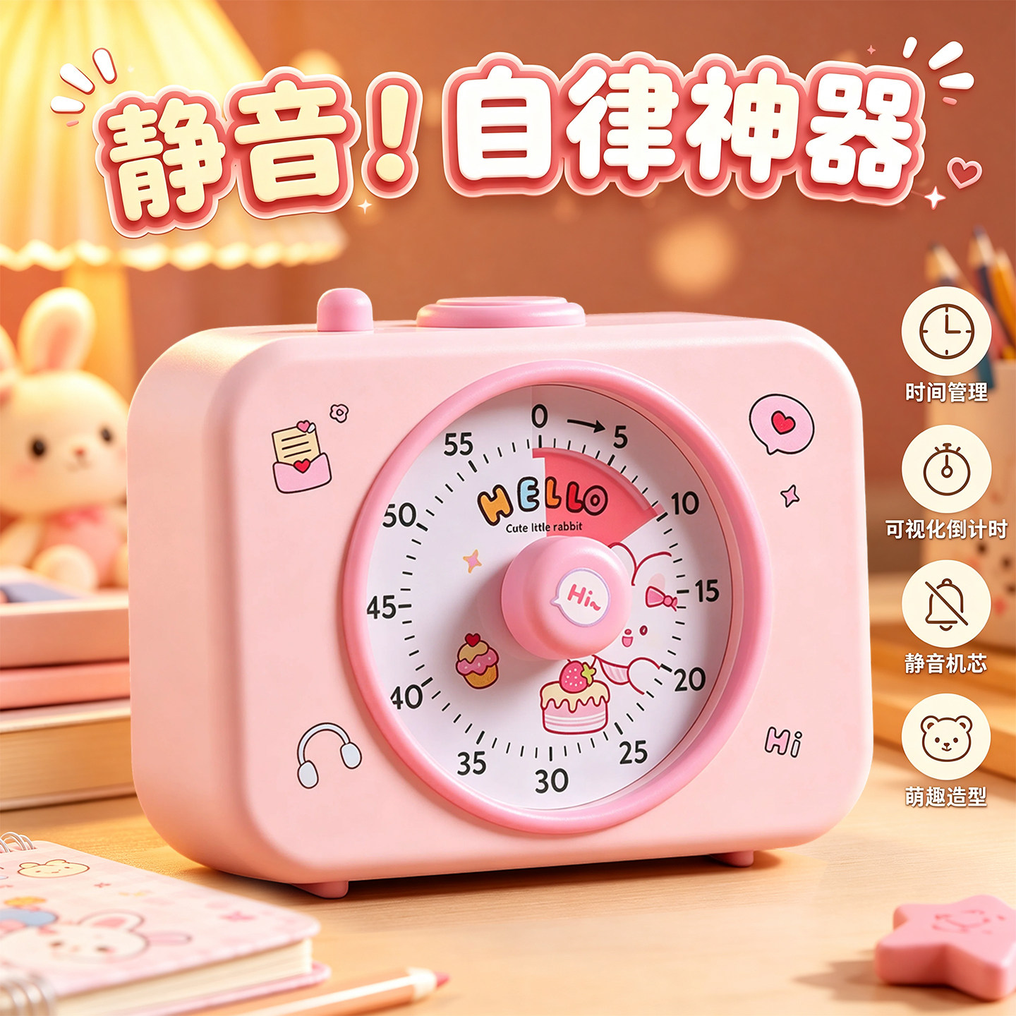 时间可视!卡通倒计时器超静音