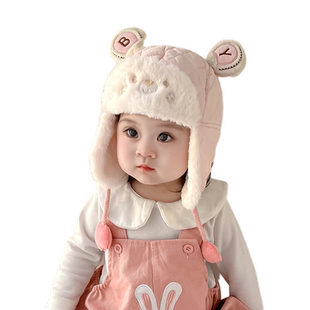 婴儿帽子宝宝秋冬款雷锋帽可爱超萌男女童加厚保暖女宝冬季护耳帽