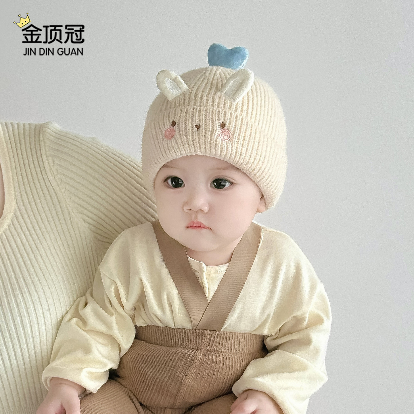 婴儿帽子秋冬季针织毛线帽