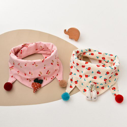 韩系新款宝宝三角巾春秋防风小围巾秋冬季男女童围巾婴儿保暖围脖