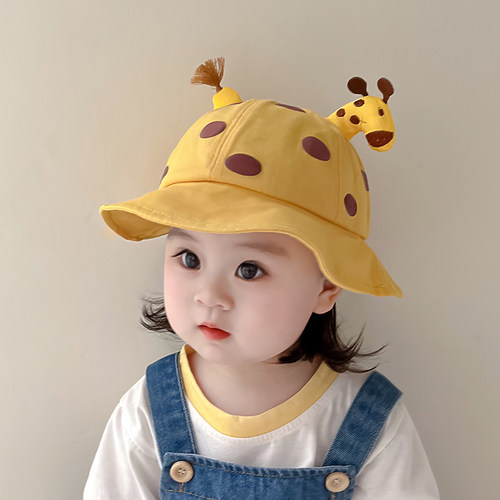 宝宝帽子春秋薄款婴儿渔夫帽可爱百搭儿童遮阳防晒帽新生儿盆帽潮