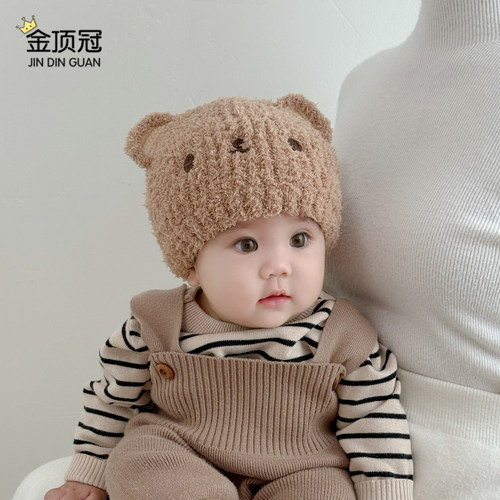 婴儿帽子冬季保暖毛绒帽