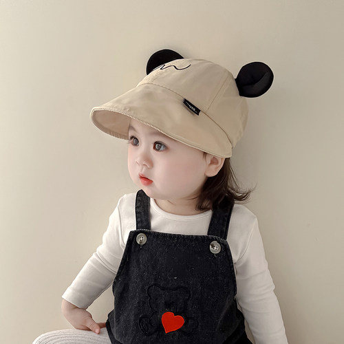 婴儿遮阳帽子大帽檐宝宝防晒帽