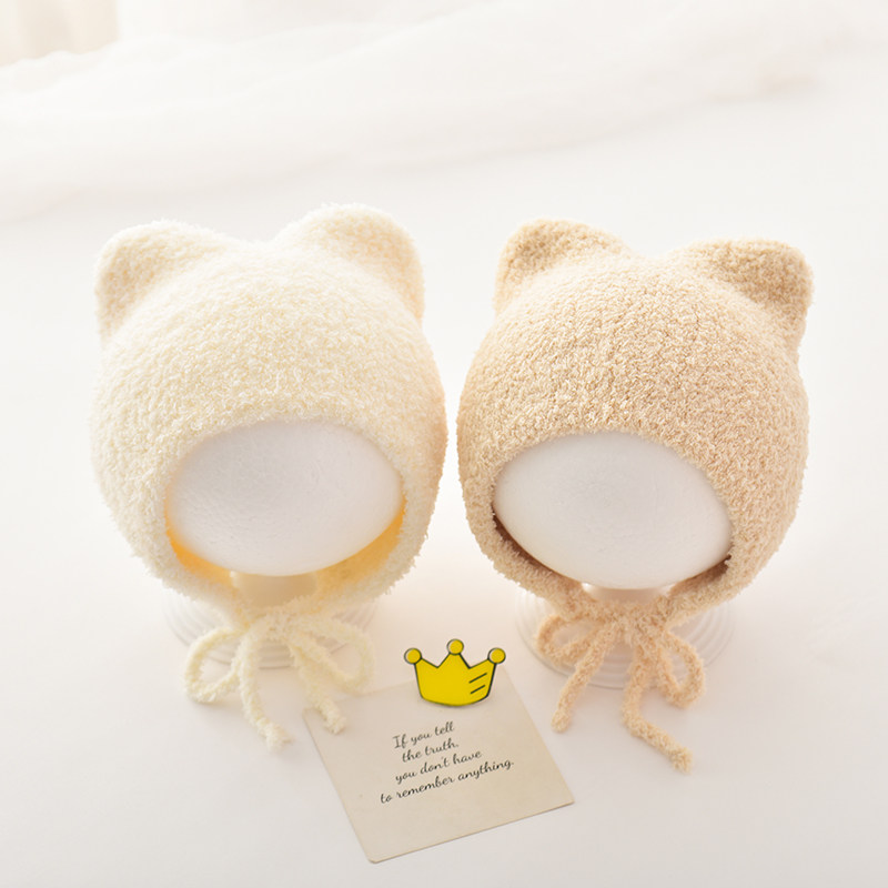 婴儿帽子秋冬款护耳帽男女宝宝系绳包头帽婴幼儿超萌秋冬季毛线帽,童装/婴儿装/亲子装,帽子,淘宝优惠券,粉丝福利购,淘宝优惠卷