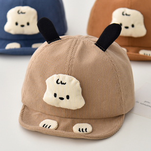 宝宝鸭舌帽秋冬季加厚男童女童软帽檐可爱婴儿棒球帽小月龄遮阳帽