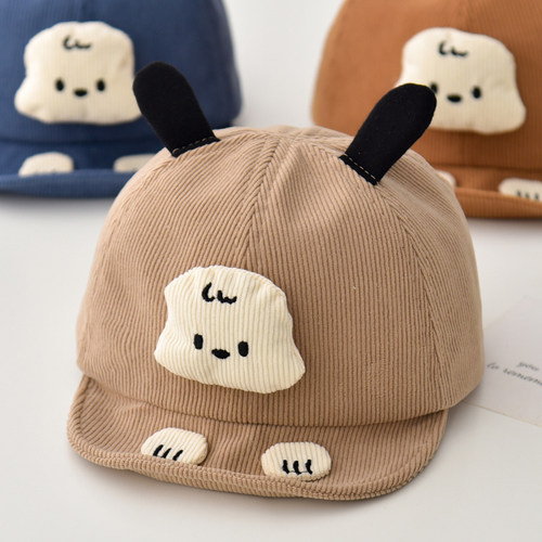 宝宝鸭舌帽秋冬季加厚男童女童软帽檐可爱婴儿棒球帽小月龄遮阳帽