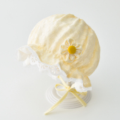 婴儿帽子夏季 女宝宝遮阳帽小月龄宫廷帽新生儿纯棉胎帽公主帽 薄款