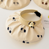 儿童防晒帽夏季 宝宝遮阳帽薄大帽檐出游空顶儿童太阳帽男女童可爱