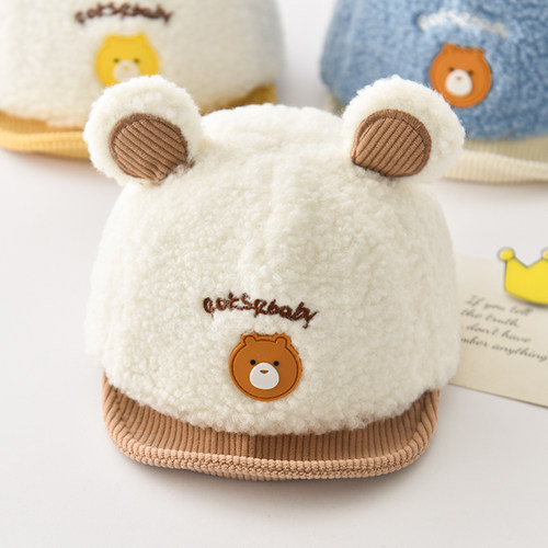 秋冬婴儿帽子金顶冠鸭舌帽