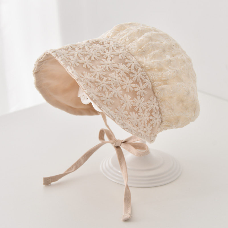 宝宝帽子春秋夏季薄款套头帽韩版女童可爱公主帽新生儿婴儿渔夫帽