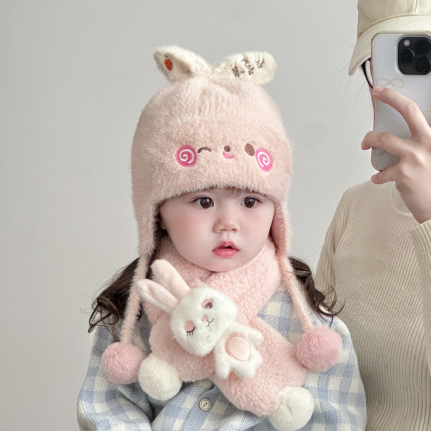 宝宝围巾两件套秋冬款