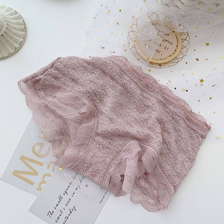 颠倒众生~高弹全蕾丝中腰三角裤透气提花性感女人味网纱棉档内裤|ruв категории Нижнее белье, трусы - от Buy2taobao.com для оказания профессиональной услуги покупки агента Taobao