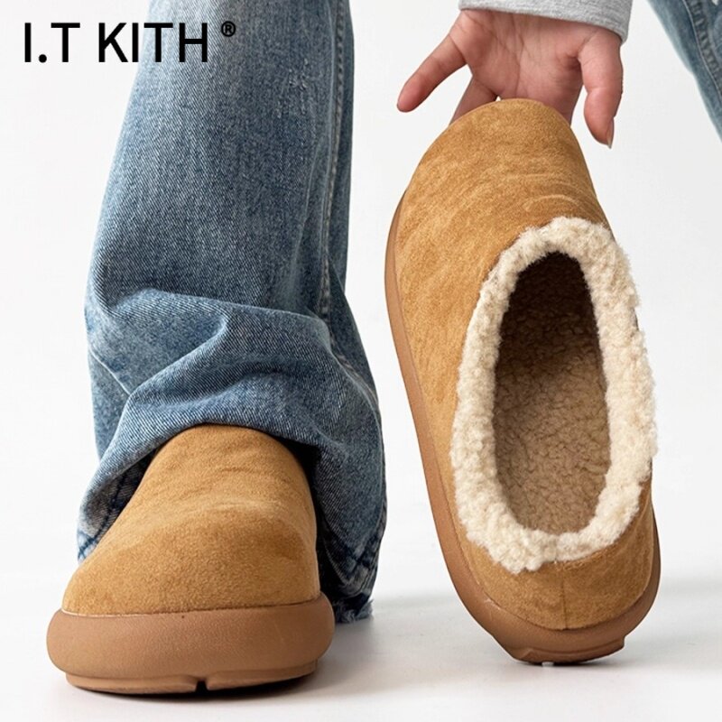 I.T KITH小土豆加绒勃肯鞋男秋冬穆勒鞋情侣棉鞋包头半拖鞋一脚蹬