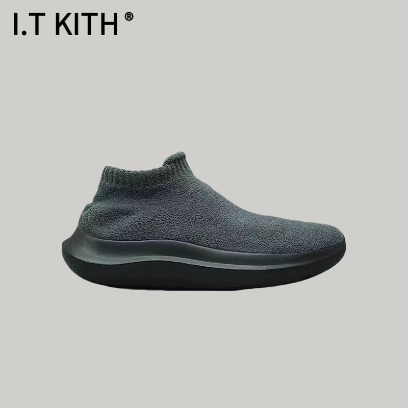 I.T KITH飞织鞋2025夏季新款弹力网布中帮一脚蹬袜子鞋男士轻