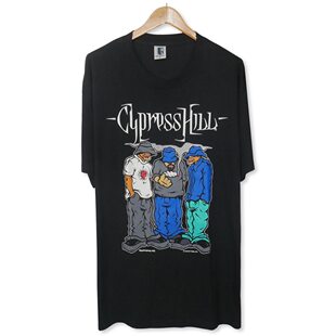 美式古着vintage Cypress Hill墓园三人組摇滚乐队重磅宽松短袖