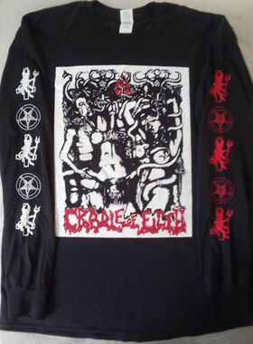 vintage Cradle of​ filth恶灵天摇滚超酷暗黑系经典长袖T恤大码