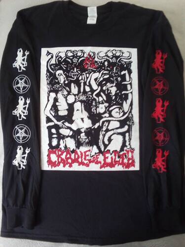 vintage Cradle of​ filth恶灵天摇滚超酷暗黑系经典长袖T恤大码