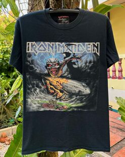 美式古着vintage Iron Maiden​​铁娘子乐队复古宽松嘻哈短袖T恤