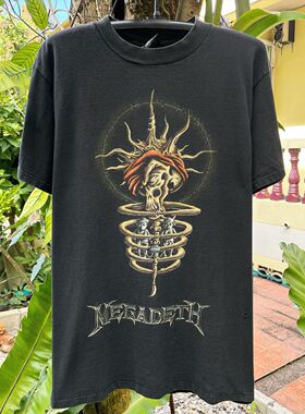 美式古着vintage MEGADETH​麦格帝斯短袖休闲设计宽松高街T恤