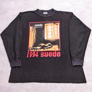 山羊皮suede摇滚乐队1994专辑海报Dog Man Star重磅vintage长袖T