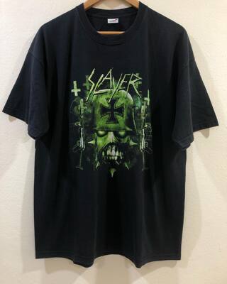美式vintage Slayer t-shirt 2005skull metal guns骷髅金属枪T恤