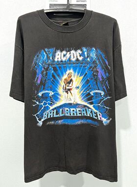 美式古着vintage​ ACDC Ballbreaker1995摇滚嘻哈T恤短袖潮牌tee