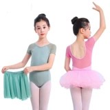 Танцующая летняя спортивная одежда для раннего возраста, юбка, одежда для гимнастики, короткий рукав, юбка-пачка