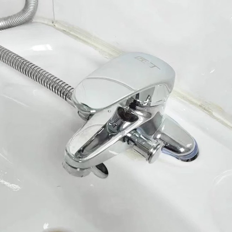 洗手盆三联洗澡龙头带淋浴花洒冷热水混水阀水龙头双用面盆冷热