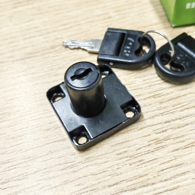 抽屉锁衣柜锁免开孔橱柜锁家用办公桌对开双开柜门锁暗装抽届锁