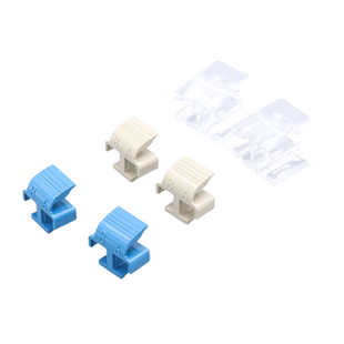 SC LC大小方单多模光纤连接器双夹扣光纤跳线双夹扣双联透明水晶蝴蝶扣套2.3.0mm双芯扣环 绿灰蓝粉红色10只