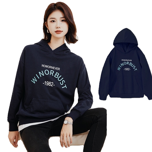 连帽卫衣女秋冬款中性风全棉美式高端oversize上衣外套欧货打底衫