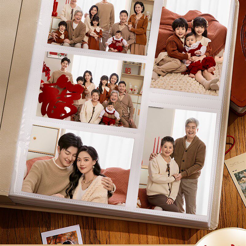 6寸100c0张相本大容量家庭新中式传承纪念册5寸插页式相簿照片