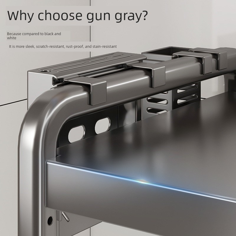 可伸缩厨房储物架微波炉搁架家用台面台J式双层电饭煲烤箱储物架