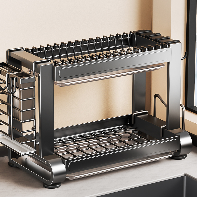 2024新款厨房置物架碗碟收纳架多功能碗J盘放碗筷盒碗柜碗架沥水