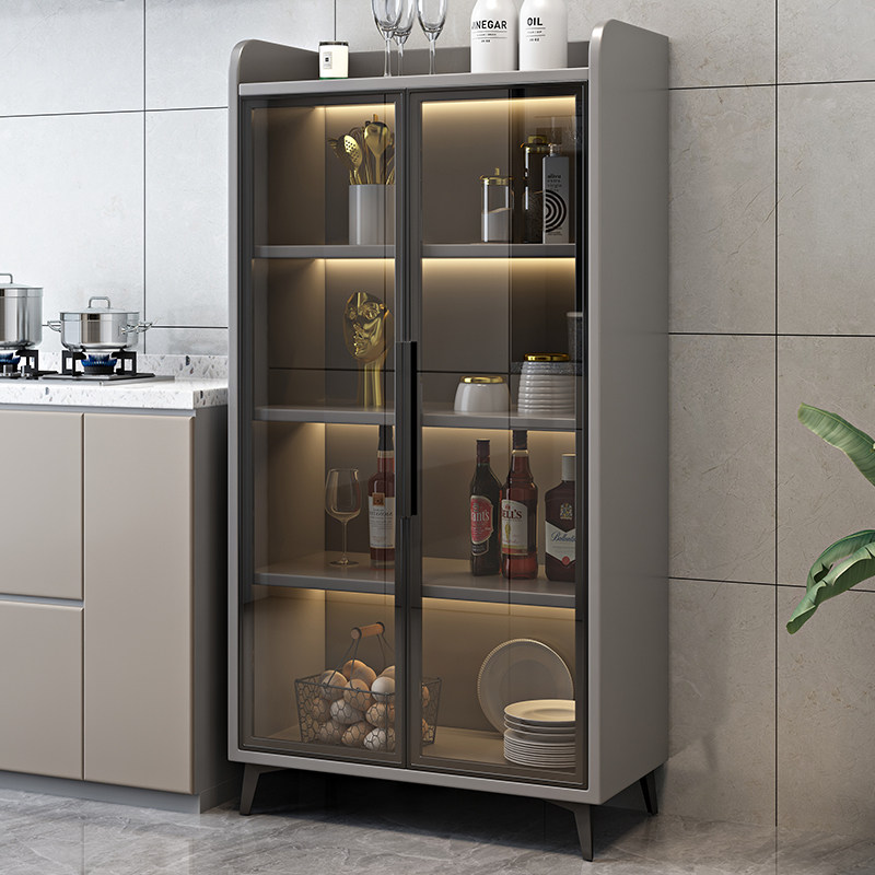 玻璃门餐边柜客厅靠墙储物茶水酒柜厨房置L物橱柜收纳碗柜轻奢柜
