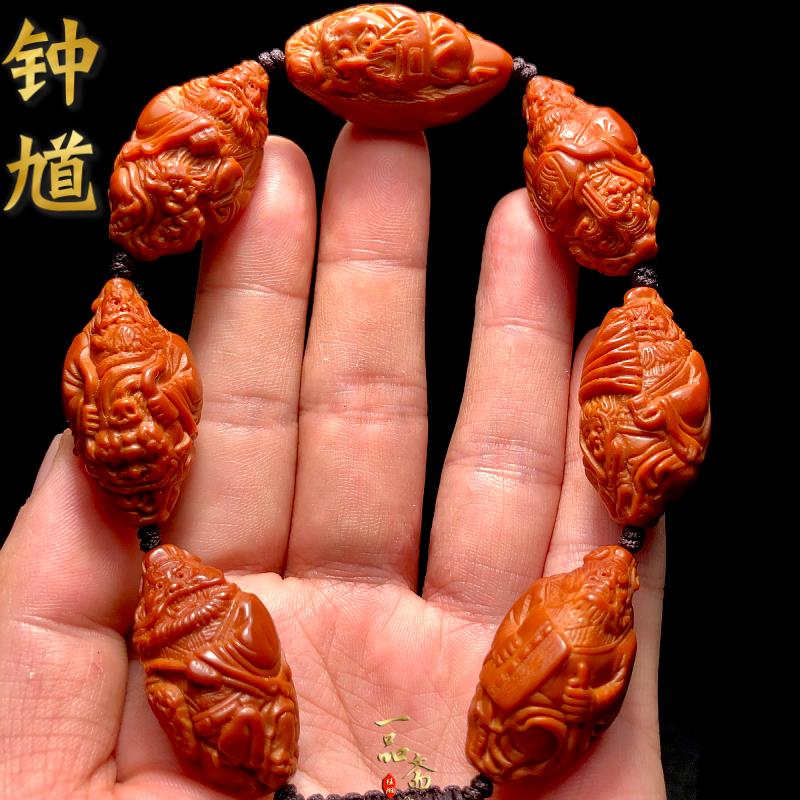 整身钟馗橄榄核手串男士