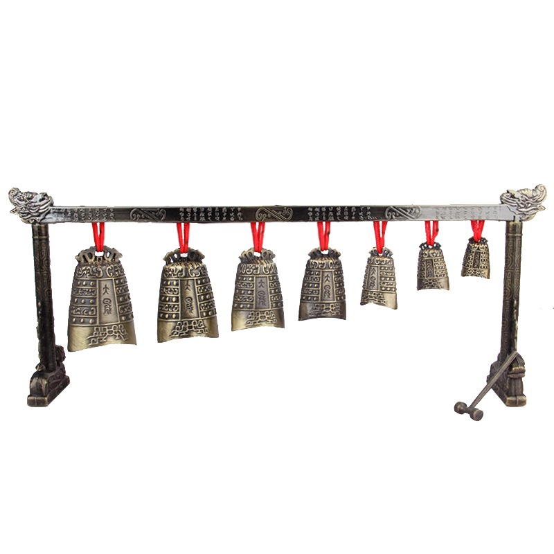 中式合金演奏乐器n仿古双层编钟模型摆件工艺品婚庆影视道具